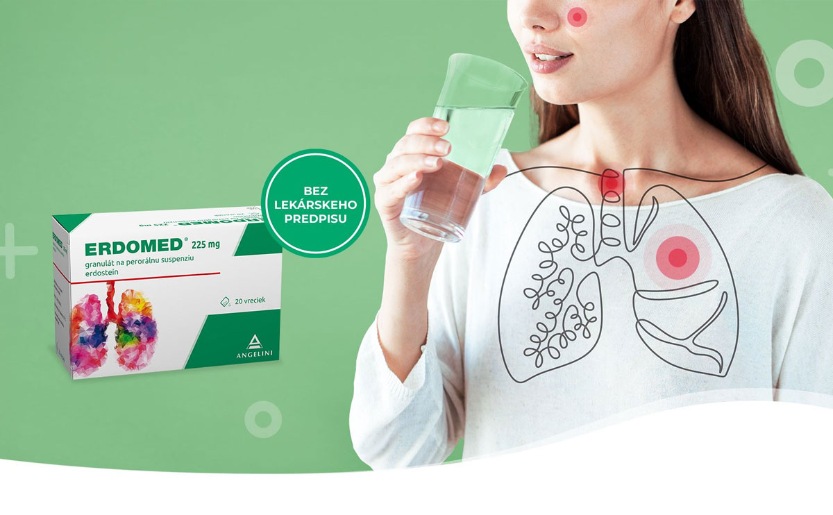 Erdomed 225 mg vrecúška pomáhajú znížiť hustý hlien a podporiť vykašliavanie pri zápaloch dýchacích ciest